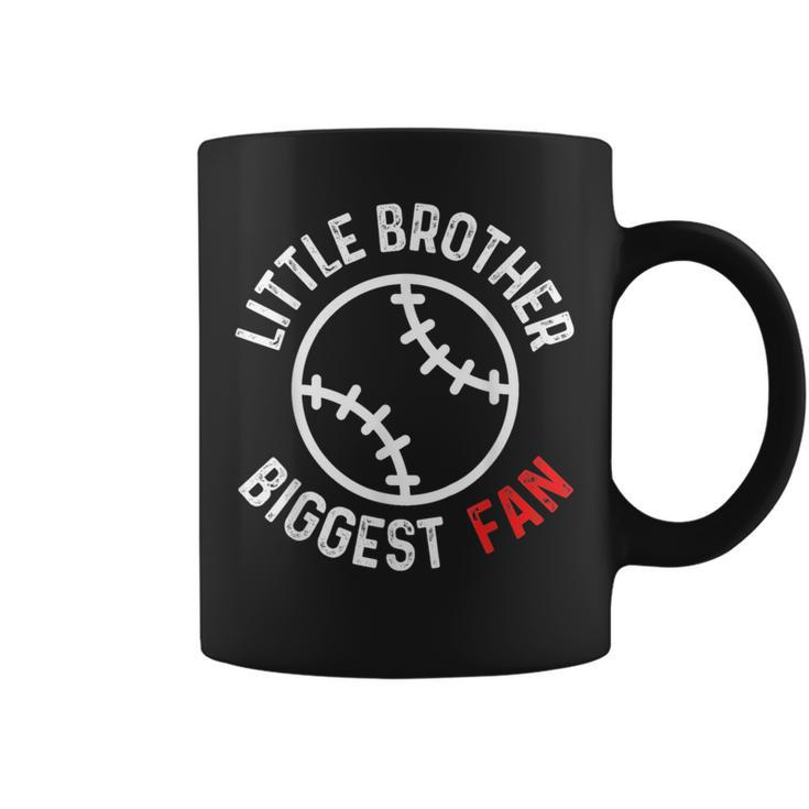 Little Brother Biggest Fan Baseball Season For Boys Game Day  Coffee Mug