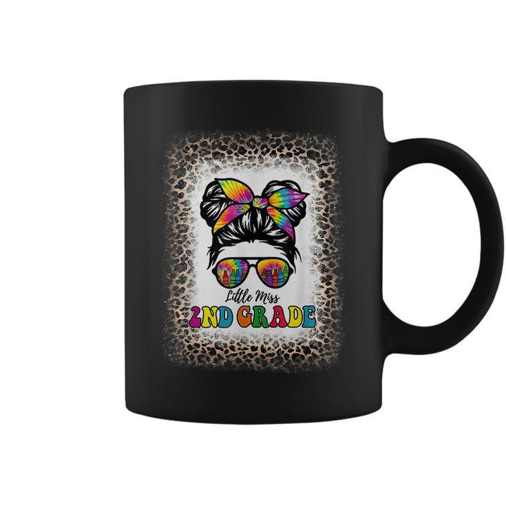 Little Miss 2Nd Grade Tie Dye Messy Bun Girl School Leopard  Coffee Mug