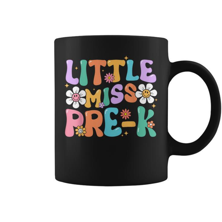 Little Miss Pre K Girl Retro Happy First Day Back To School Coffee Mug