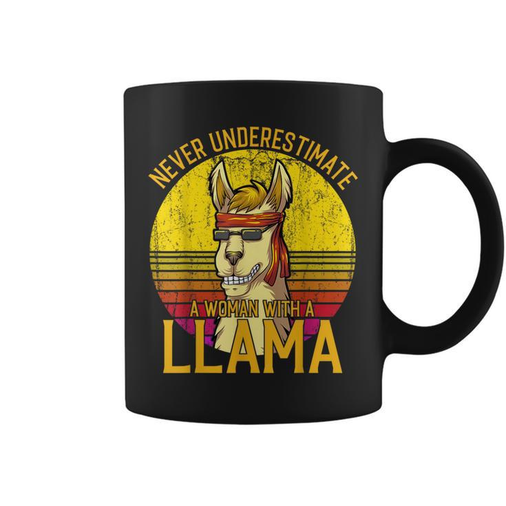 Llama Never Underestimate A Woman With A Llama Coffee Mug
