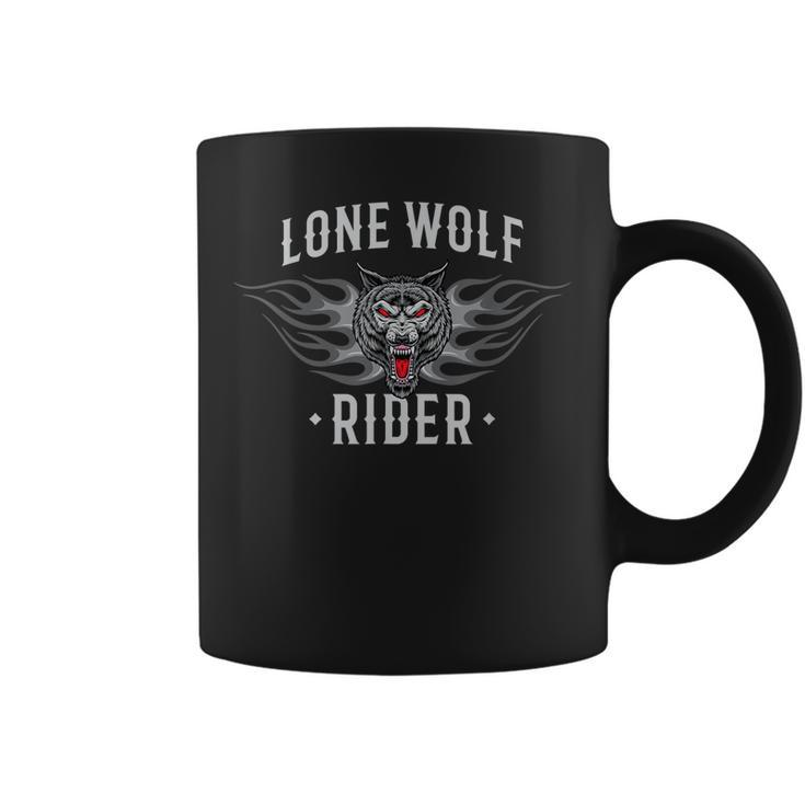 Lone Wolf Rider Motorcycle Chopper Biker Motorbike Coffee Mug