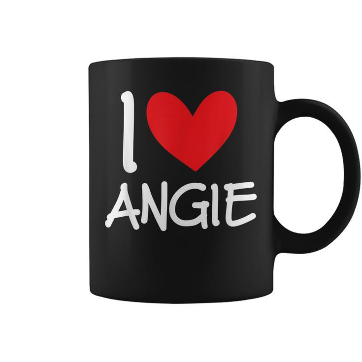 I Love Angie Name Personalized Girl Woman Bff Friend Heart Coffee Mug