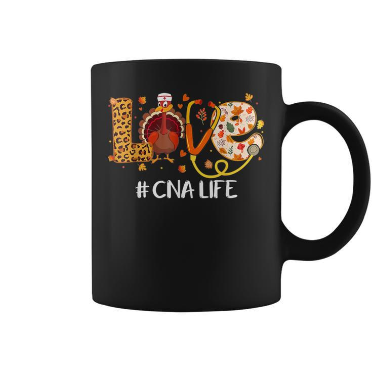 Love Cna Life Turkey Nursing Thanksgiving Scrub Tops Coffee Mug