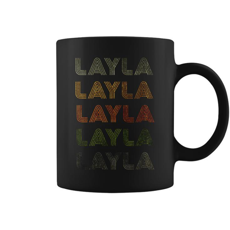 Love Heart Layla  GrungeVintage Style Black Layla  Coffee Mug