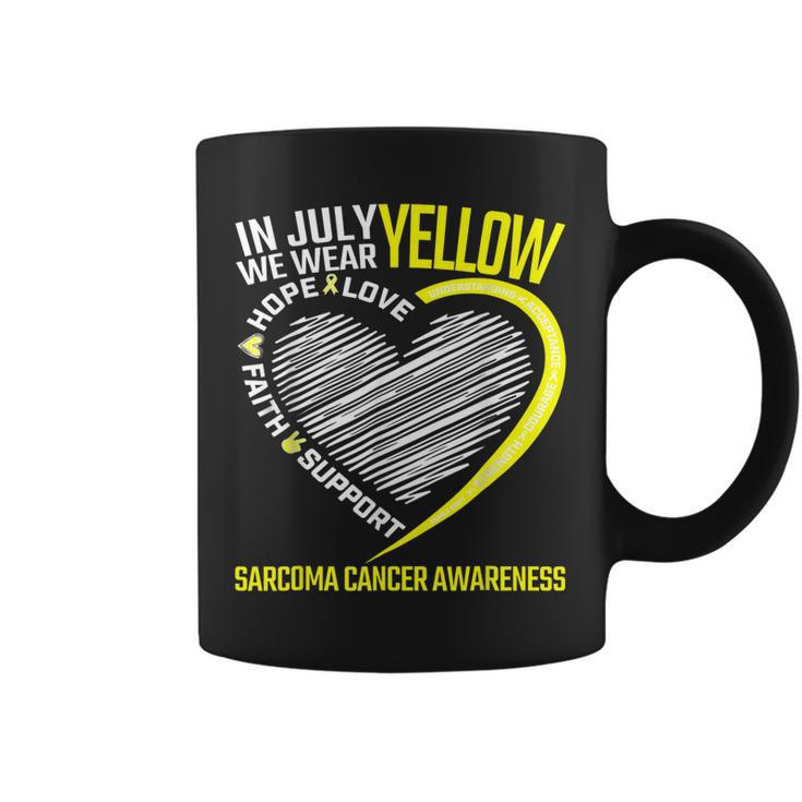 Love Hope Faith July We Wear Yellow Sarcoma Cancer Awareness  Coffee Mug