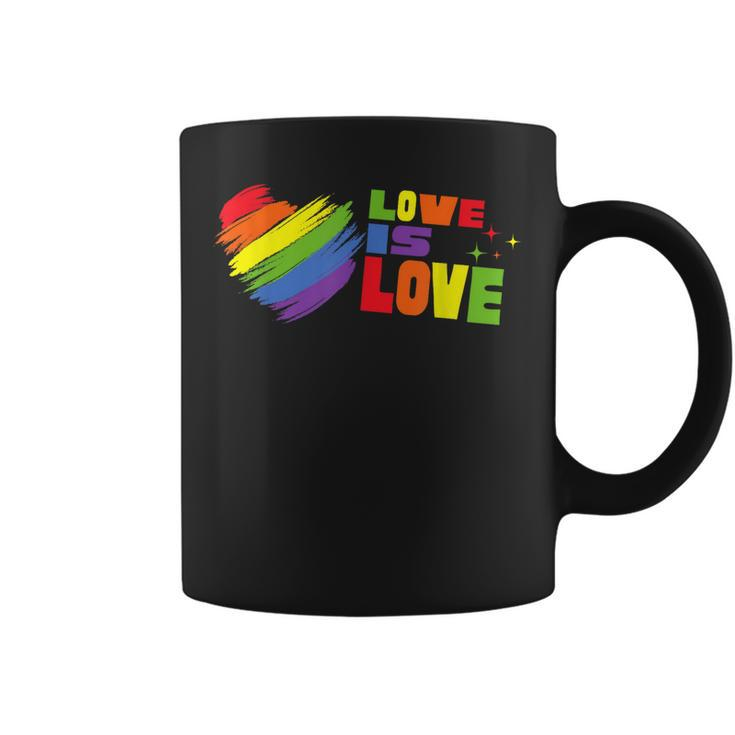 Love Is Love 2023 Heart Rainbow Lgbt Gay Lesbian Pride  Coffee Mug