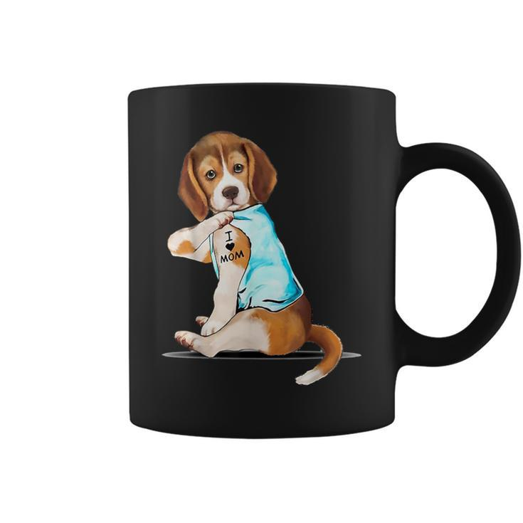I Love Mom Beagle Harrier Tattooed Coffee Mug