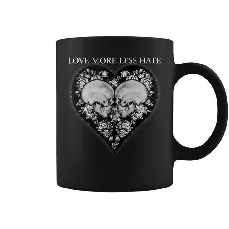 Love More Less Hate Skull Printed Cute Graphic  Coffee Mug
