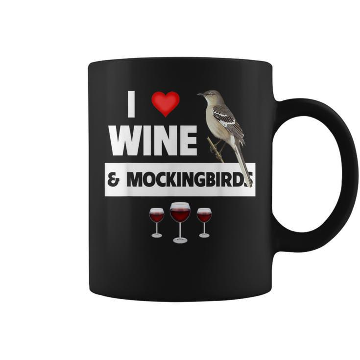 I Love Wine And Northern Mockingbird Arkansas State Bird Coffee Mug