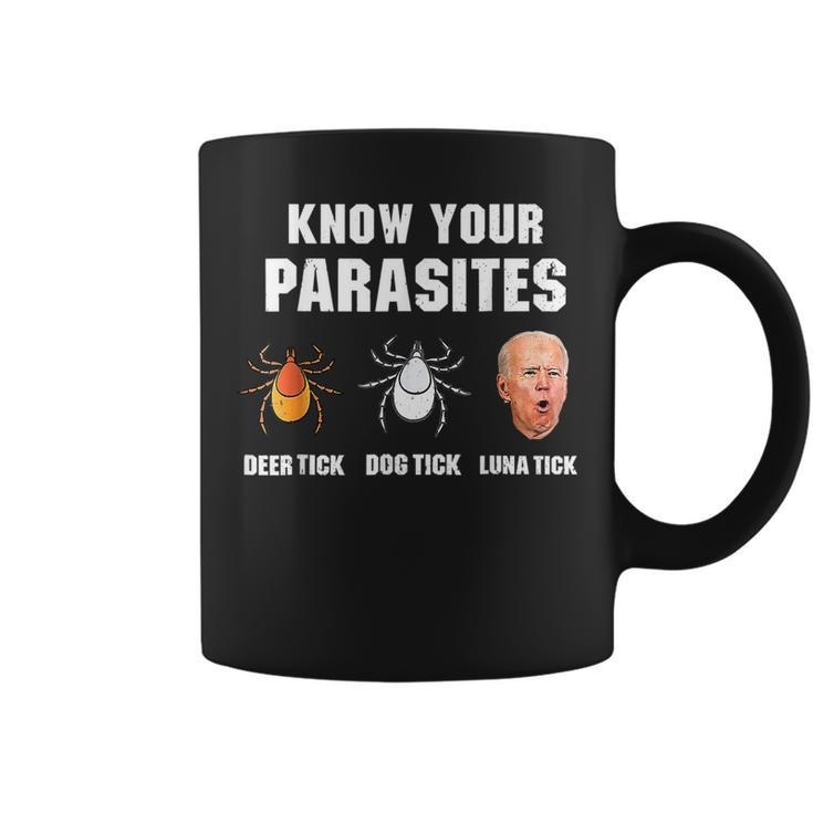 Lunatic Luna Tick Know Your Parasites Anti Joe Biden 2024 Coffee Mug