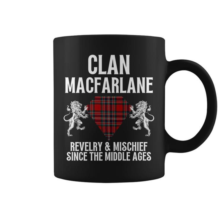 Macfarlane Clan Scottish Name Coat Of Arms Tartan Family Coffee Mug