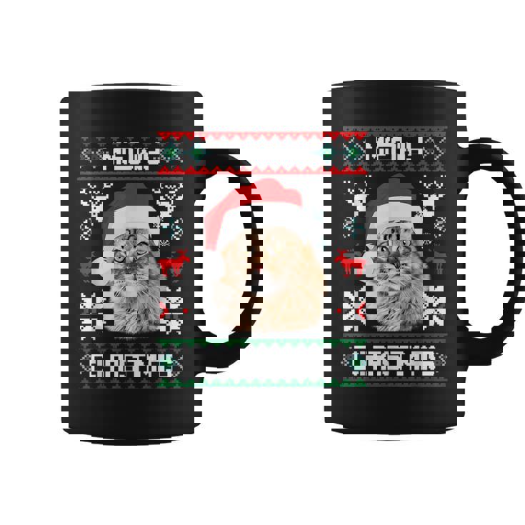 Maine Coon Cat Meowy Ugly Sweater Cat Christmas Coffee Mug