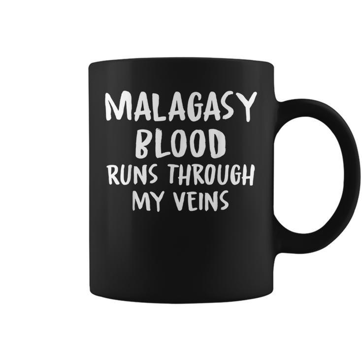 Malagasy Blood Runs Through My Veins Novelty Sarcastic Word Coffee Mug