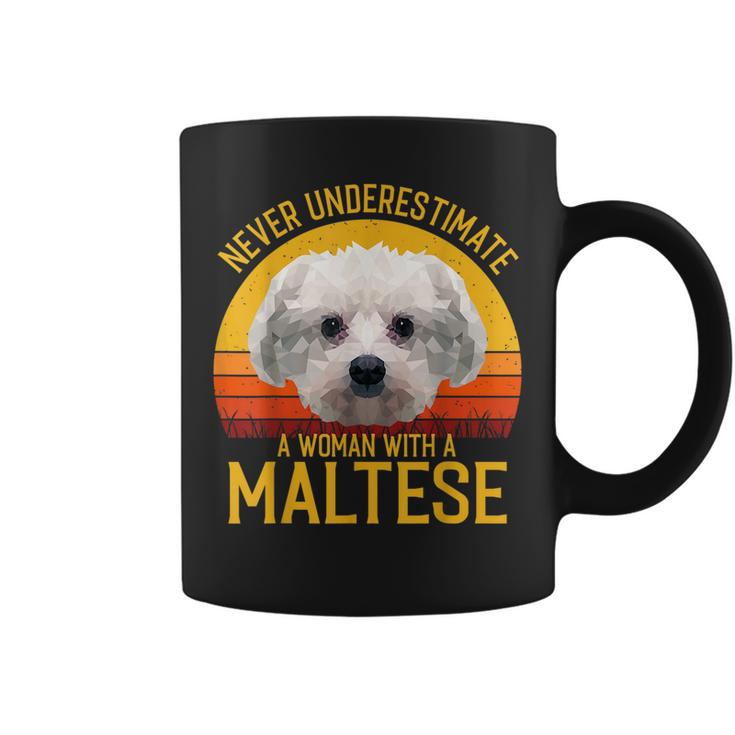 Maltese Never Underestimate A Woman With A Maltese Gift For Mens Coffee Mug