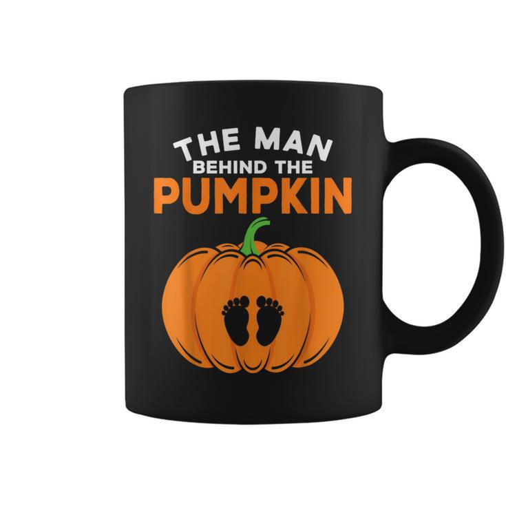 The Man Behind The Pumpkin Dad Halloween Pregnancy Reveal Coffee Mug