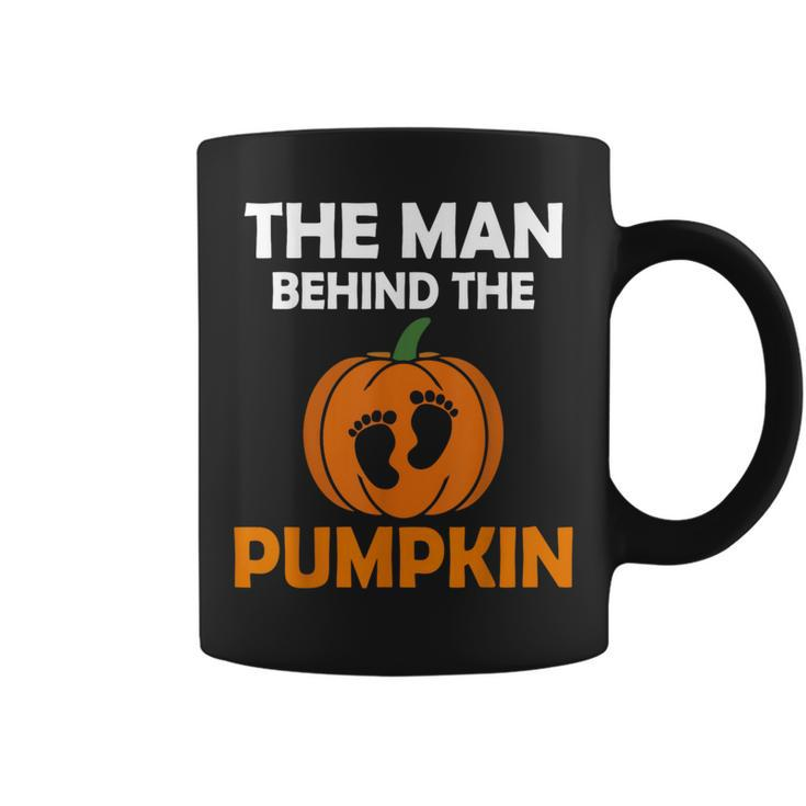The Man Behind The Pumpkin Daddy Pregnancy Halloween Family Coffee Mug