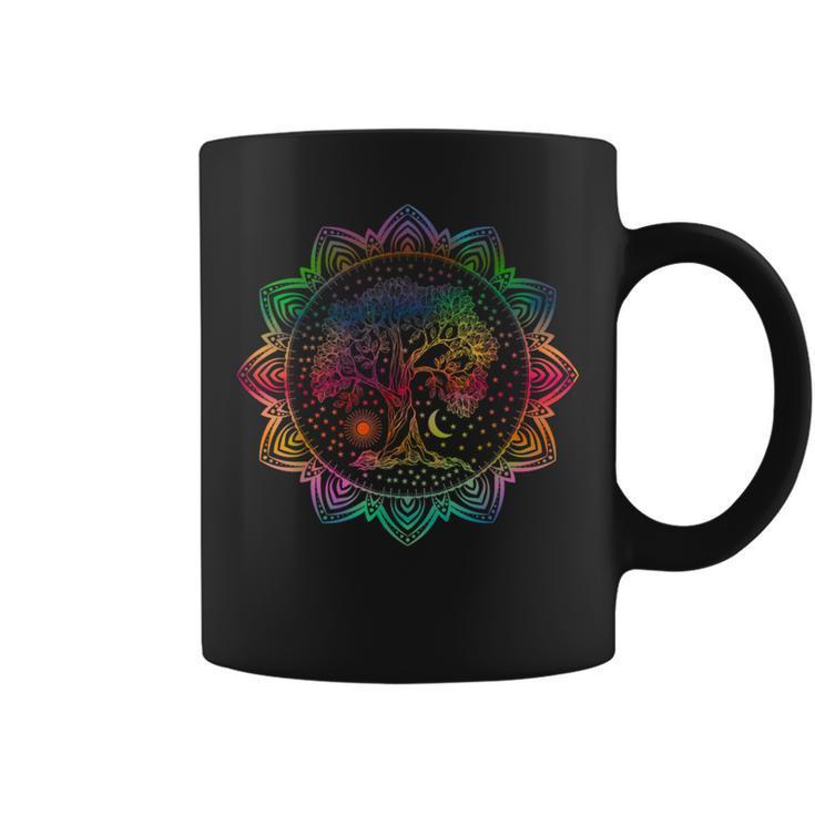 Mandala Moon Tree Of Life Spiritual Chakra Coffee Mug