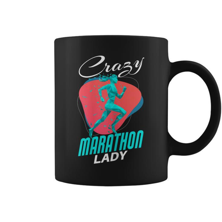 Marathon  Funny Crazy Marathon Lady Runner Running  Gift For Womens Coffee Mug