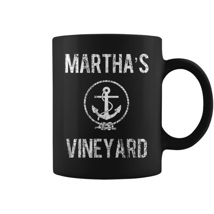 Marthas Vineyard - Distressed Anchor Island Vacation  Coffee Mug