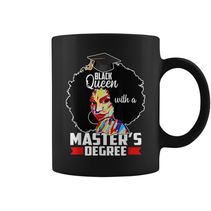 Masters Degree Educated Melanin Black Queen Graduation  Coffee Mug