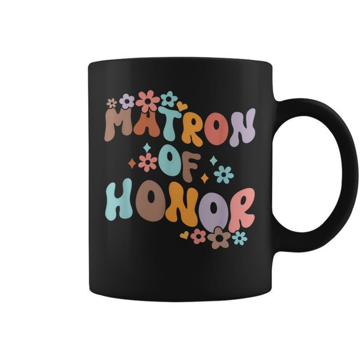 Matron Of Honor Retro Groovy Bridesmaids Bachelorette Party Coffee Mug