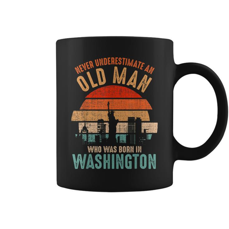 Mb Never Underestimate An Old Man Born In Washington Coffee Mug