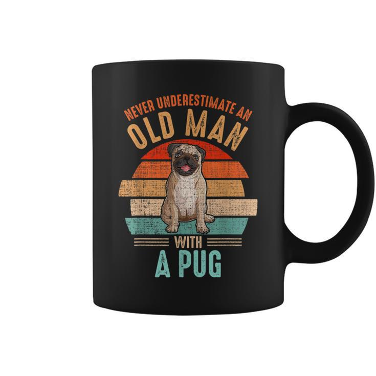 Mb Never Underestimate An Old Man With A Pug Coffee Mug