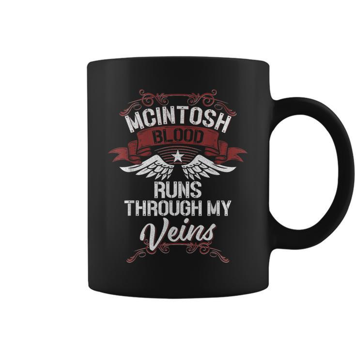 Mcintosh Blood Runs Through My Veins Last Name Family Coffee Mug