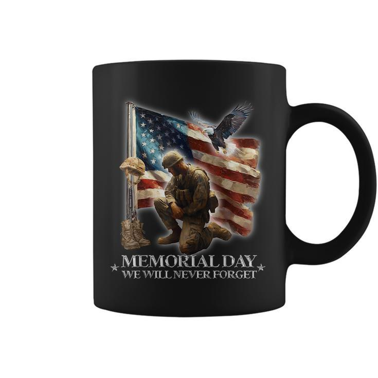 Memorial Day Land Of Free Never Forget Veterans America Flag  Coffee Mug
