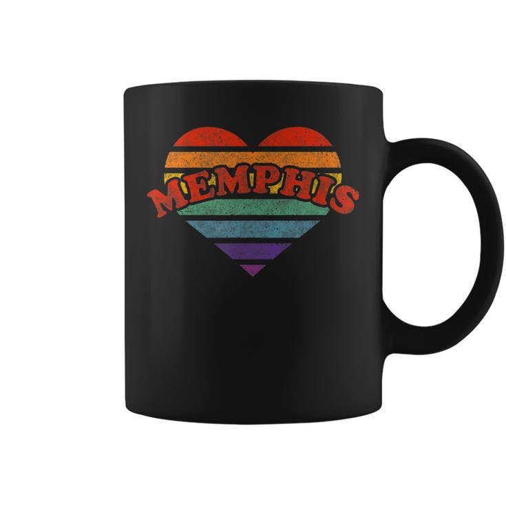 Memphis Retro Rainbow Heart  80S Whimsy Lgbtq Pride Sta Coffee Mug
