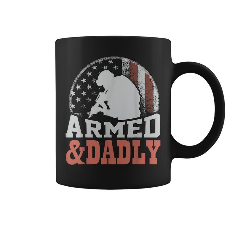 Men Armed And Dadly Funny Father Gifts For Fathers Day  Coffee Mug