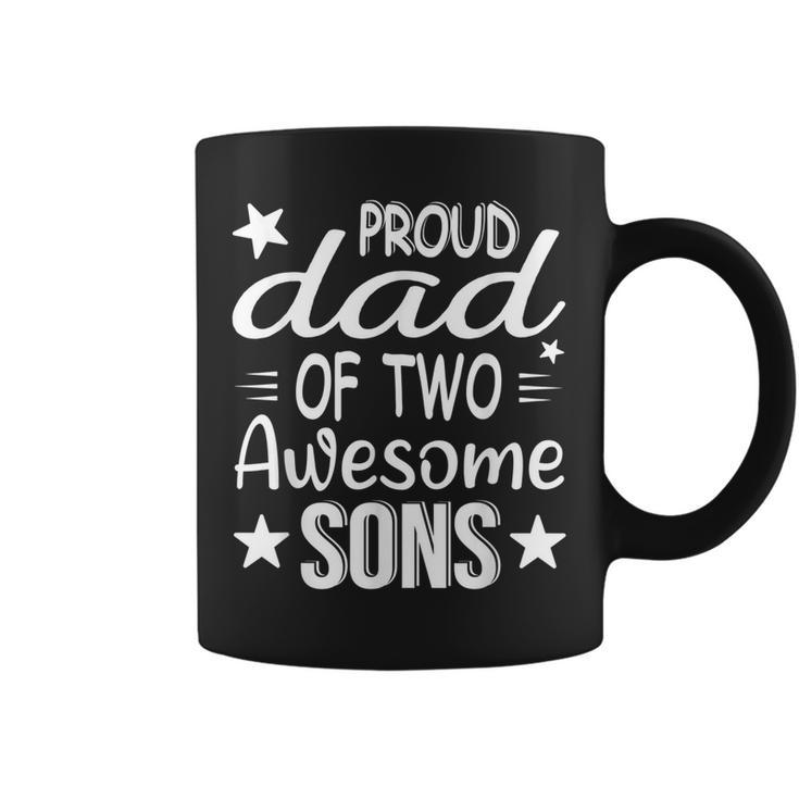 Men Dad Of 2 Boys Two Sons Fathers Day  Coffee Mug