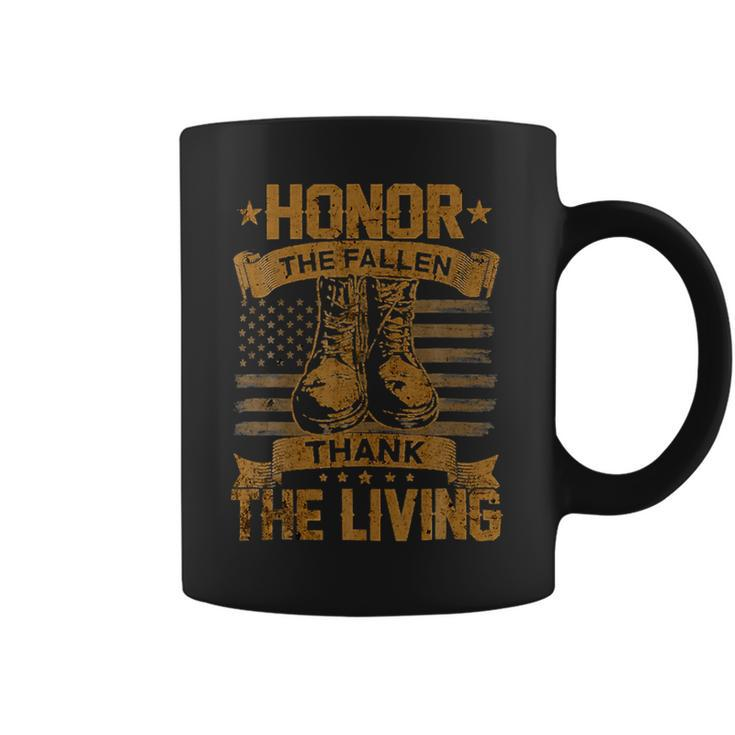 Mens Honor The Fallen Thank The Living Veterans Day Military 296 Coffee Mug