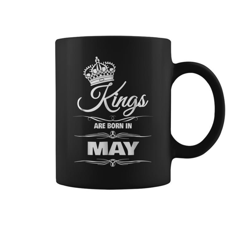 Mens Kings Are Born In May Birthday Novelty Gift For Men Coffee Mug