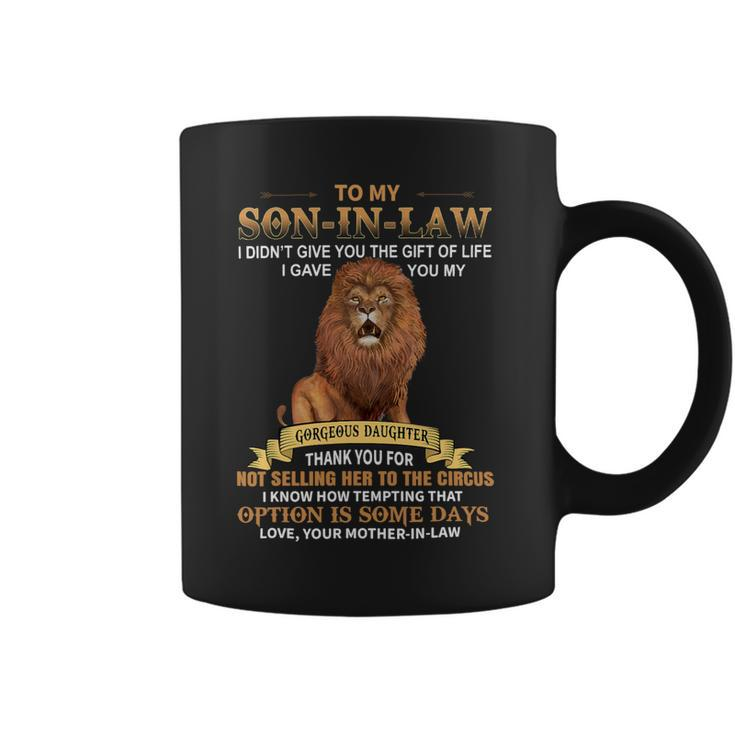 Mens To My Soninlaw Funny From Motherinlaw Thank You Coffee Mug