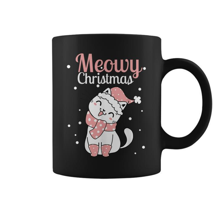 Meowy Catmas Meowy Xmas Winter Holidays Reindeer Cat Lovers Coffee Mug