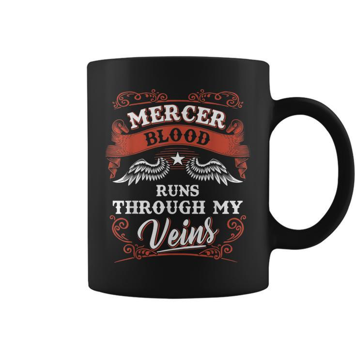 Mercer Blood Runs Through My Veins Family Christmas Coffee Mug