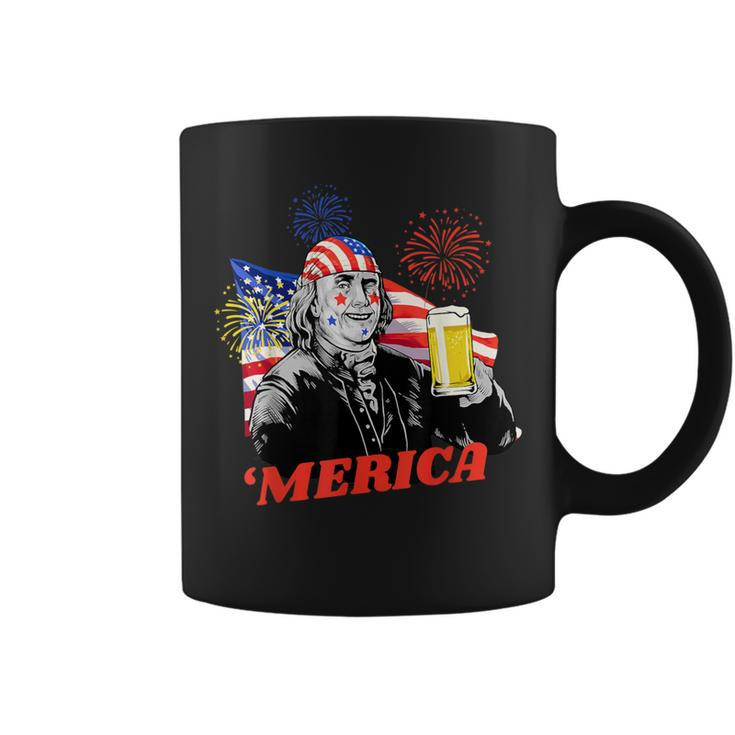 Merica 4Th Of July Usa Flag Ben Franklin Beer Bzr Coffee Mug