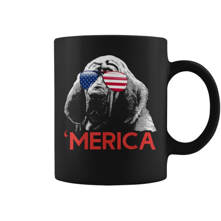 Merica Bloodhound American Flag 4Th Of July Coffee Mug