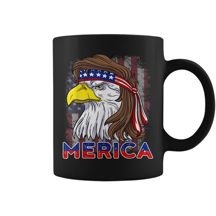 Merica Eagle Mullet American Flag Usa  4Th Of July Coffee Mug