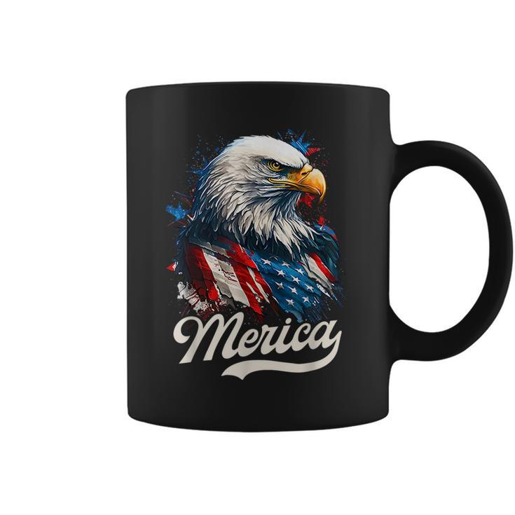 Merica Patriotic Eagle Freedom 4Th Of July Usa American Flag Coffee Mug