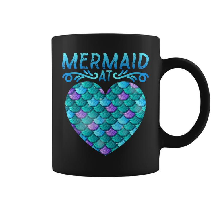Mermaid At Heart Ocean Fish Tail Deep Sea Mermaid Shells Top Coffee Mug