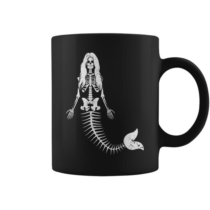 Mermaid Skeleton Halloween Spooky Scary Swimming Halloween Coffee Mug
