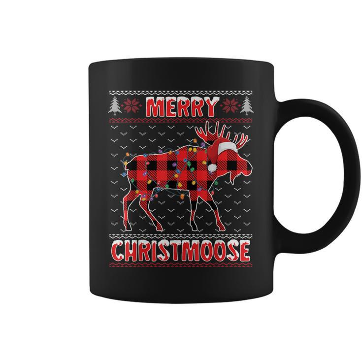 Merry Christmoose Christmas Moose Santa Ugly Sweater Coffee Mug