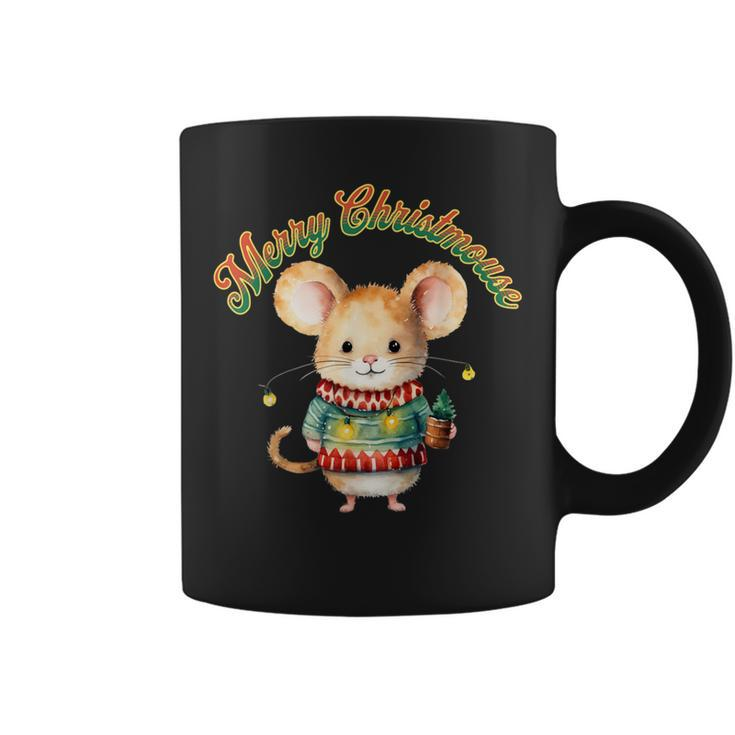 Merry Christmouse Cute Christmas Mouse Coffee Mug