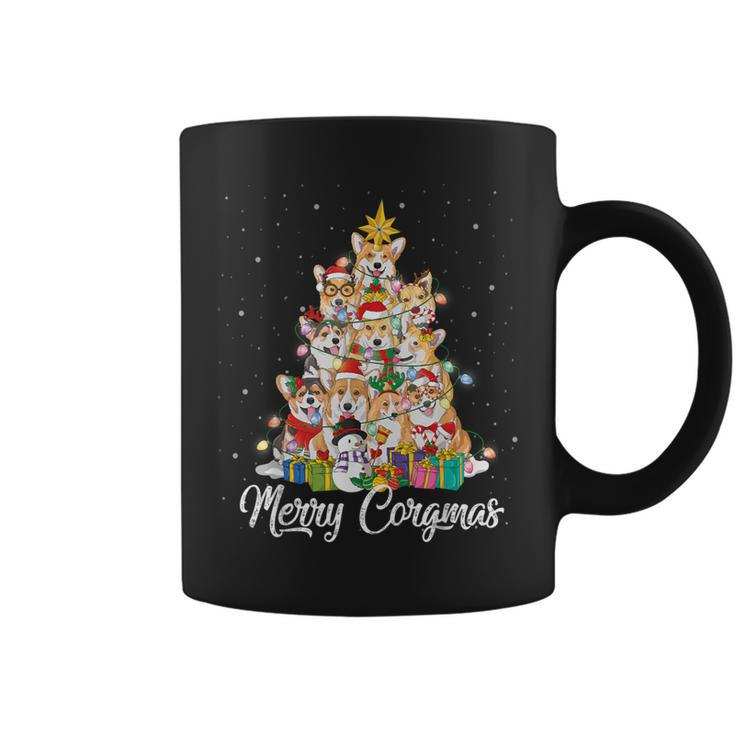 Merry Corgmas Corgi Christmas Tree Fairy Lights Dog Lover Coffee Mug