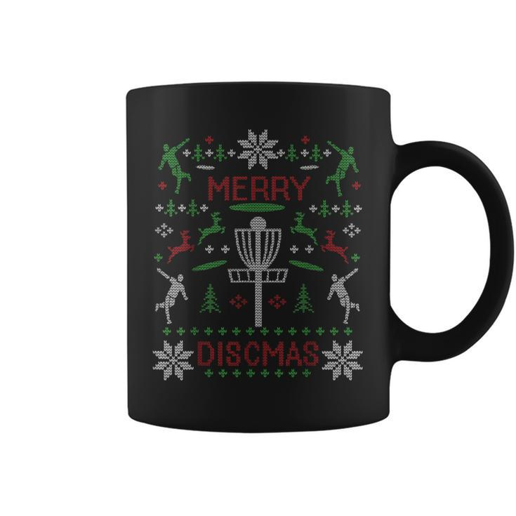 Merry Discmas Disc Golf Ugly Christmas Sweater Party Coffee Mug