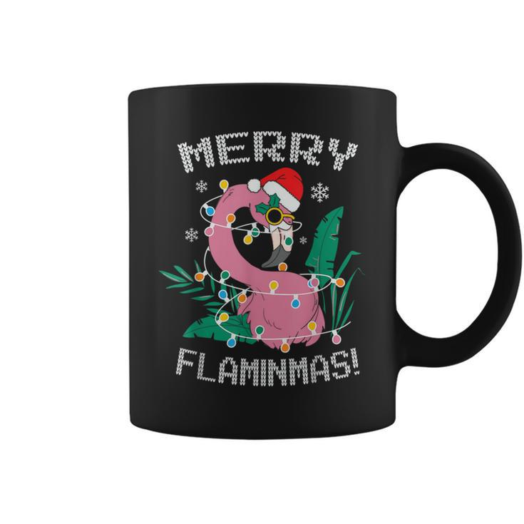 Merry Flaminmas Flamingo Lover Christmas Holiday Season Coffee Mug