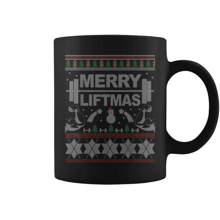 Merry Liftmas Ugly Christmas Sweater For Bodybuilder Xmas Coffee Mug