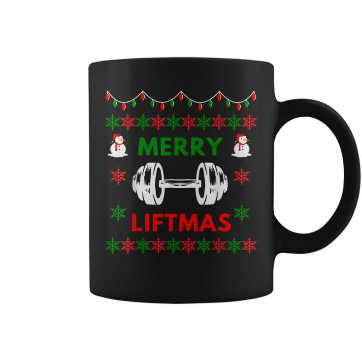 Merry Liftmas Ugly Christmas Sweater Gym Coffee Mug